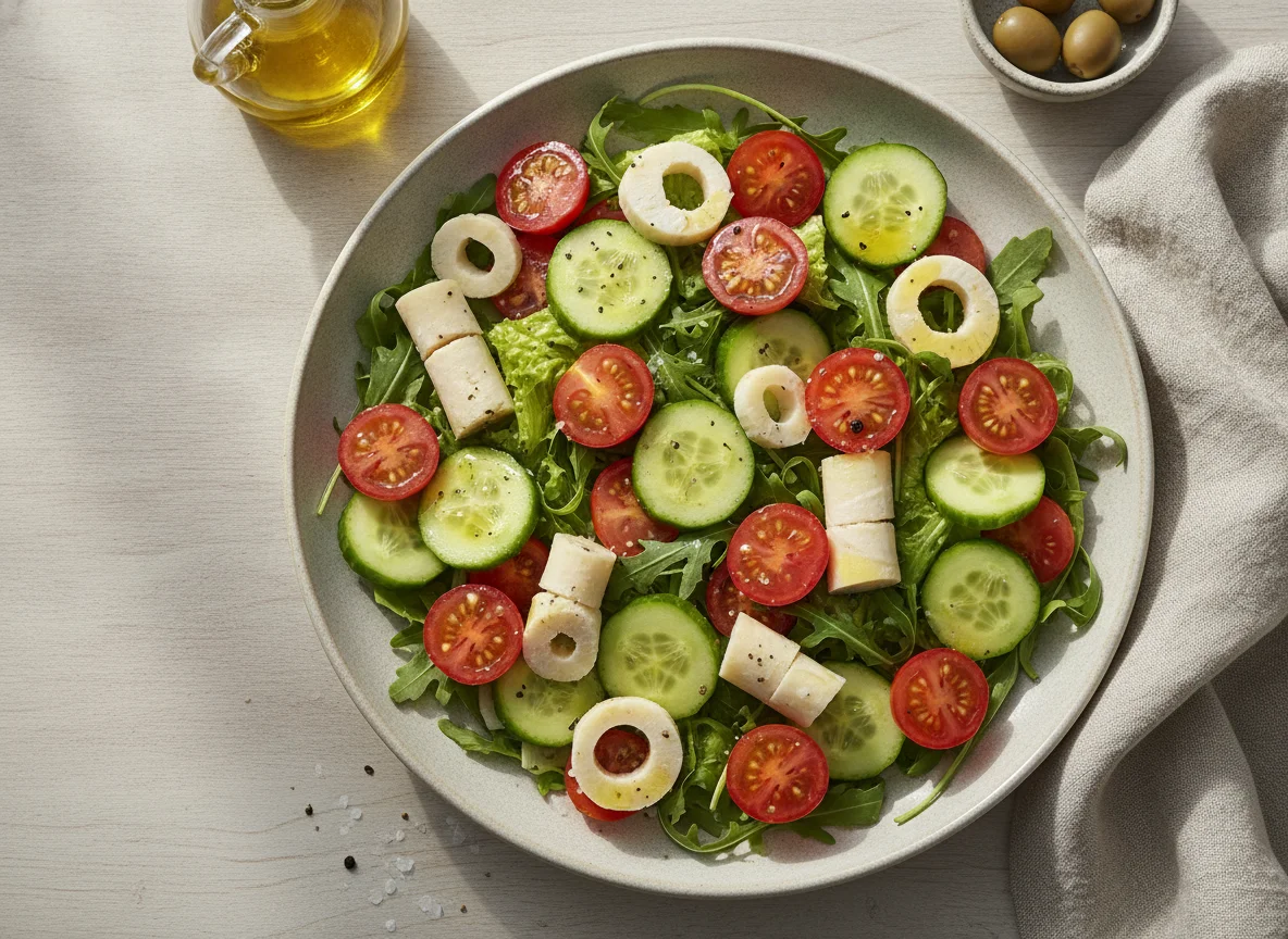 Salada de Palmito com Tomate e Pepino photo