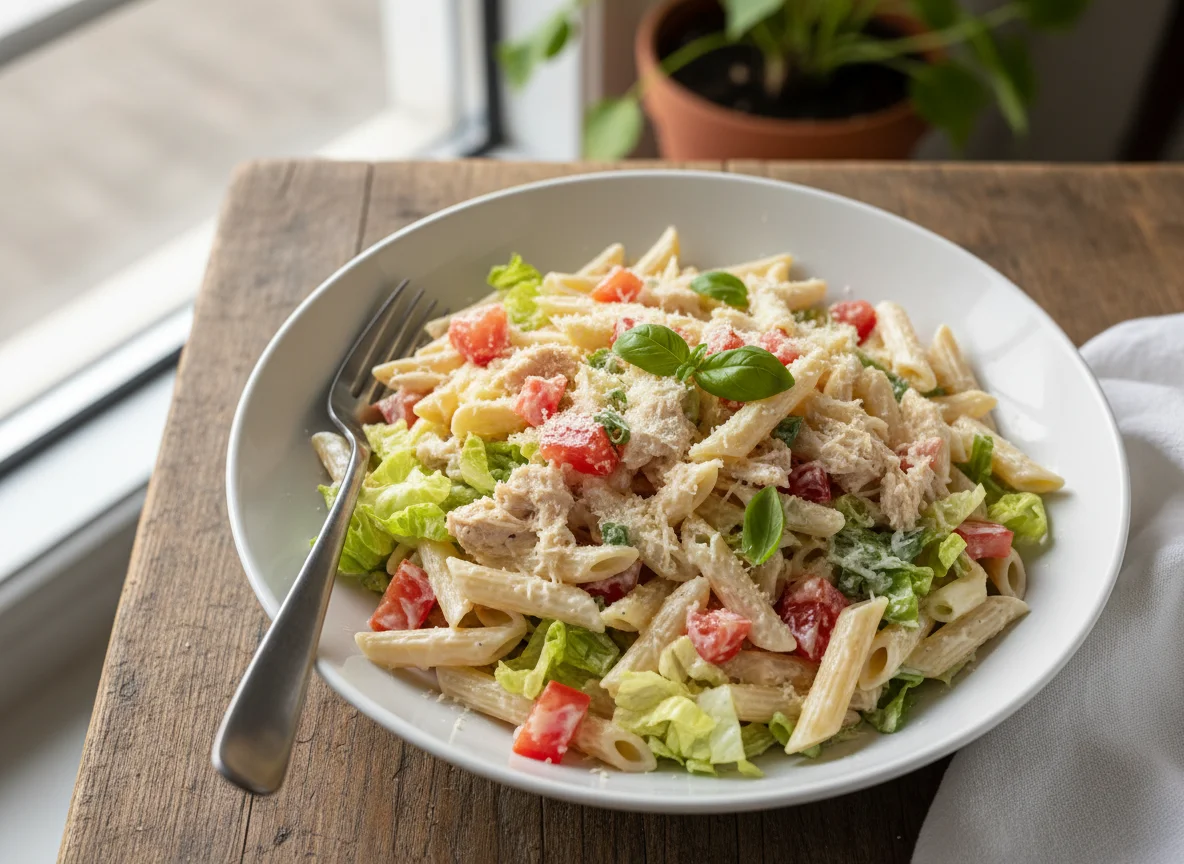 Salada de Penne com Frango e Molho Branco photo