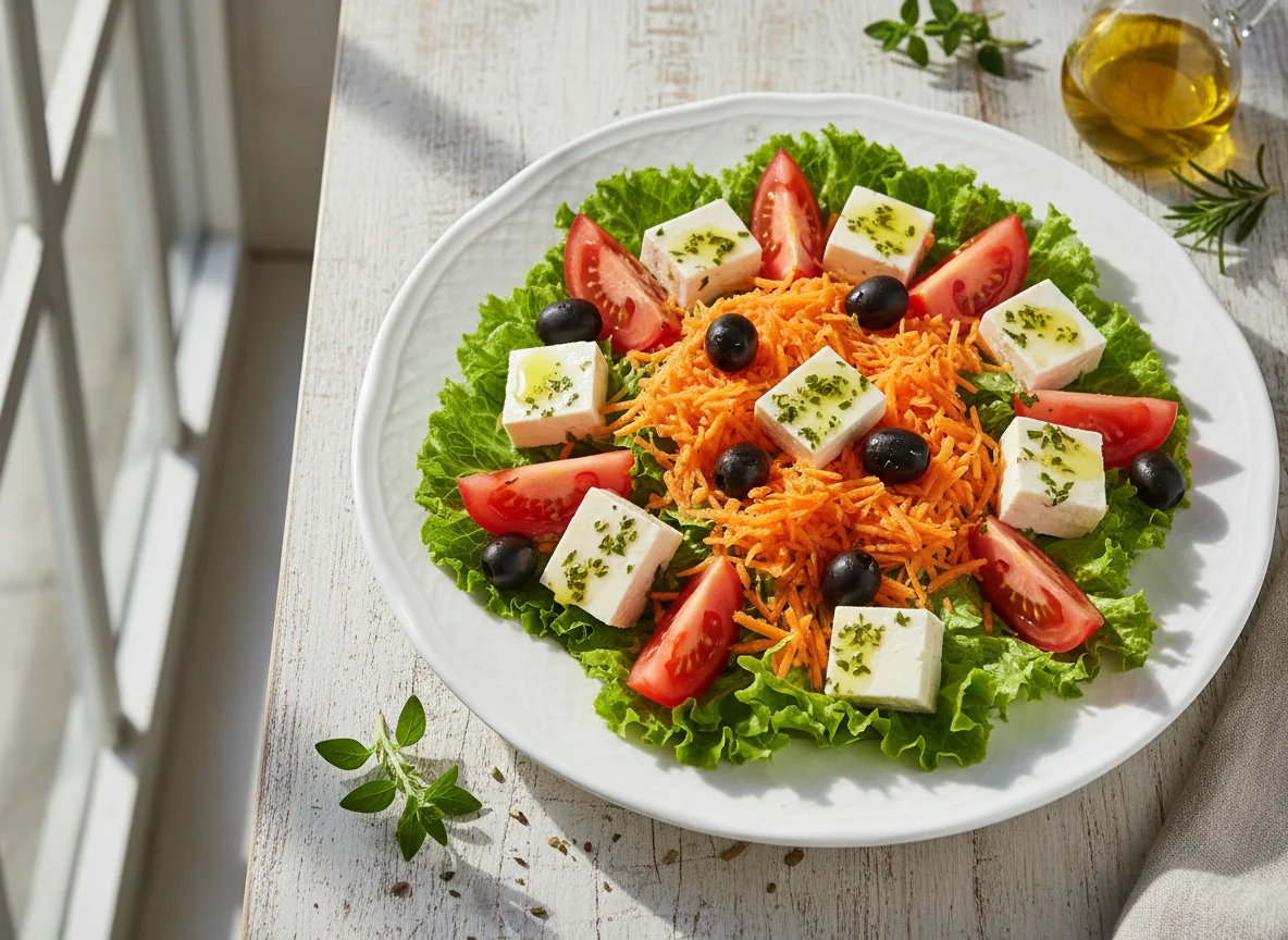 Salada de queijo e vegetais photo