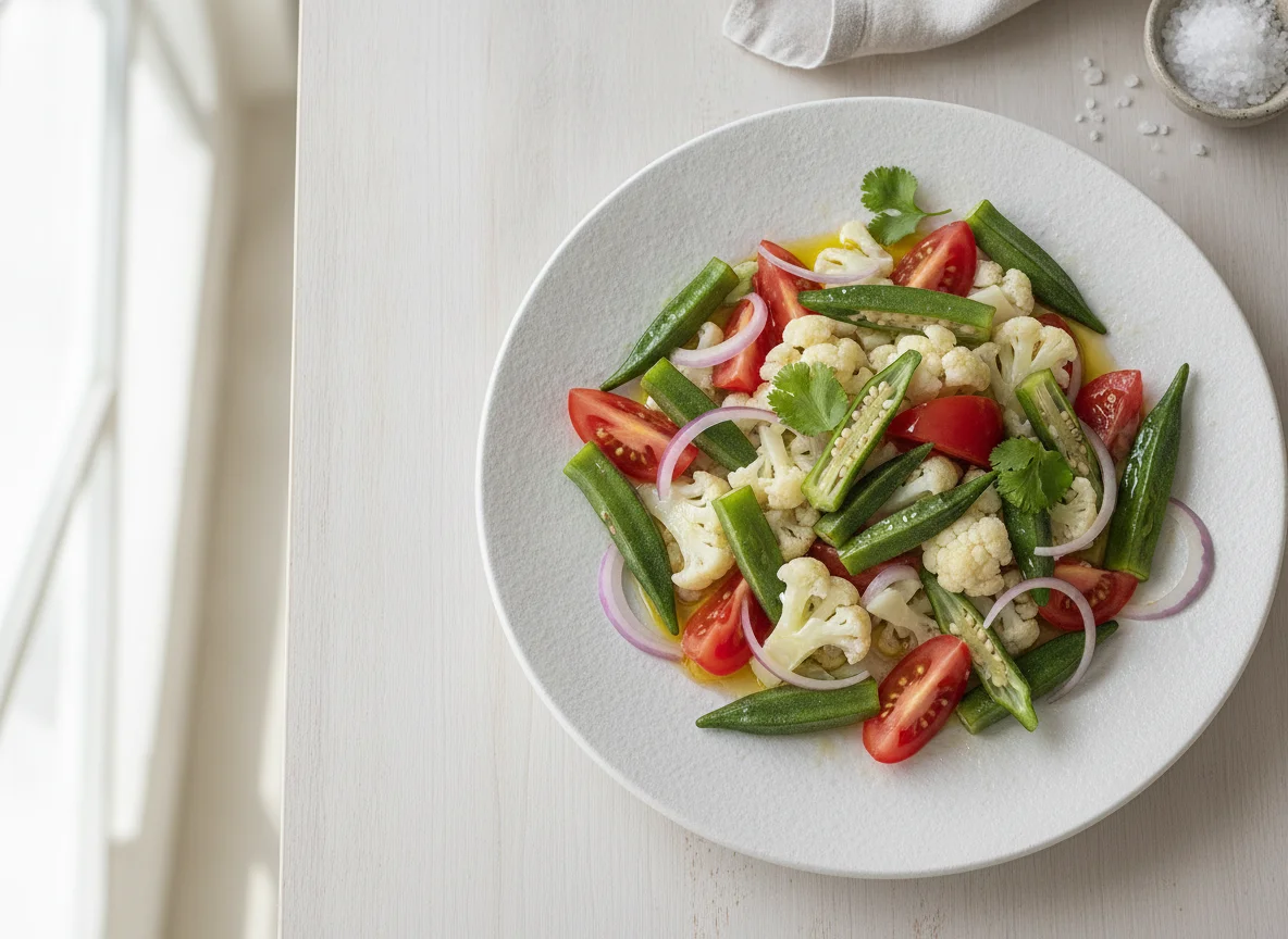 Salada de Quiabo com Couve-flor e Tomate photo