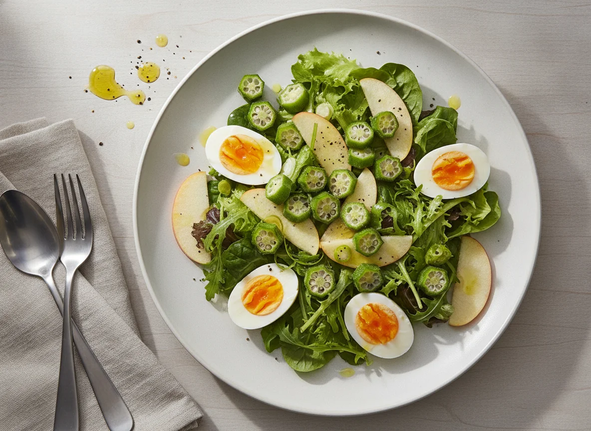 Salada de Quiabo com Ovos Cozidos photo