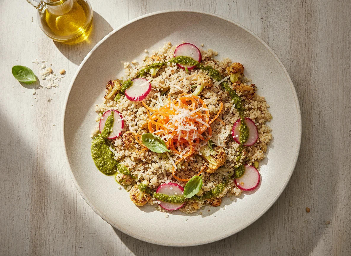 Salada de Quinoa com Couve-Flor Assada e Rabanete photo