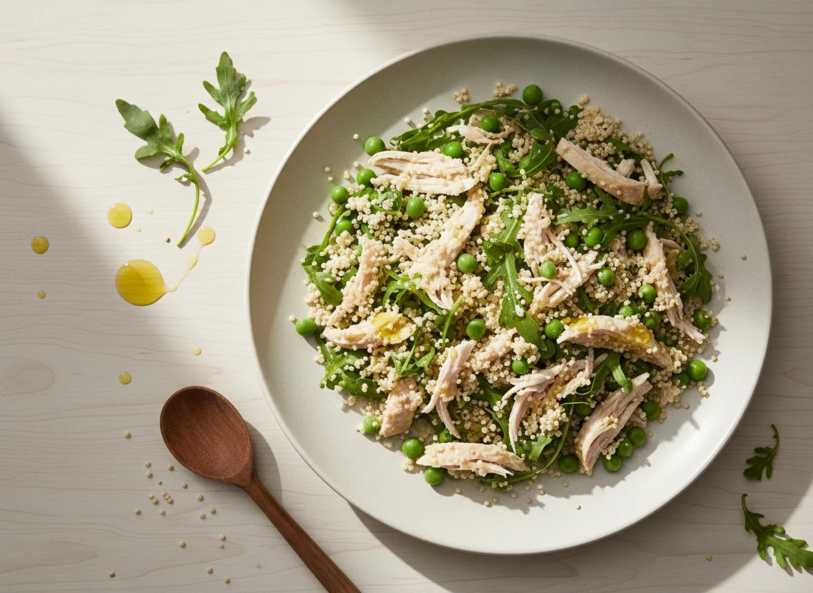 Salada de Quinoa com Frango Desfiado e Rúcula photo