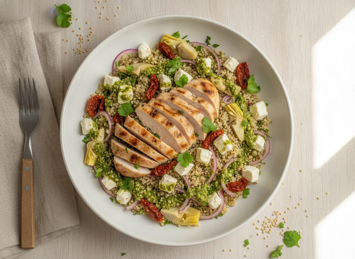 Salada de Quinoa com Frango e Queijo Feta photo