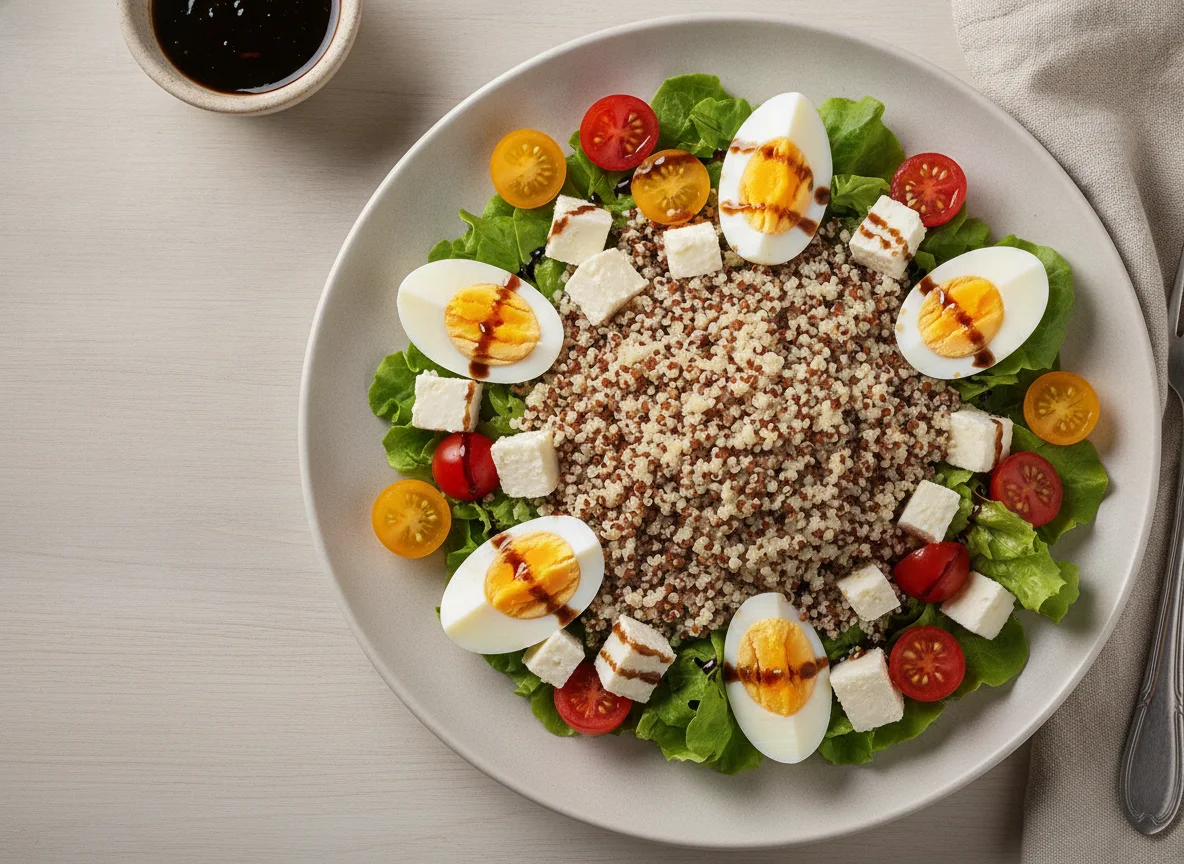 Salada de Quinoa com Ovos e Queijo photo