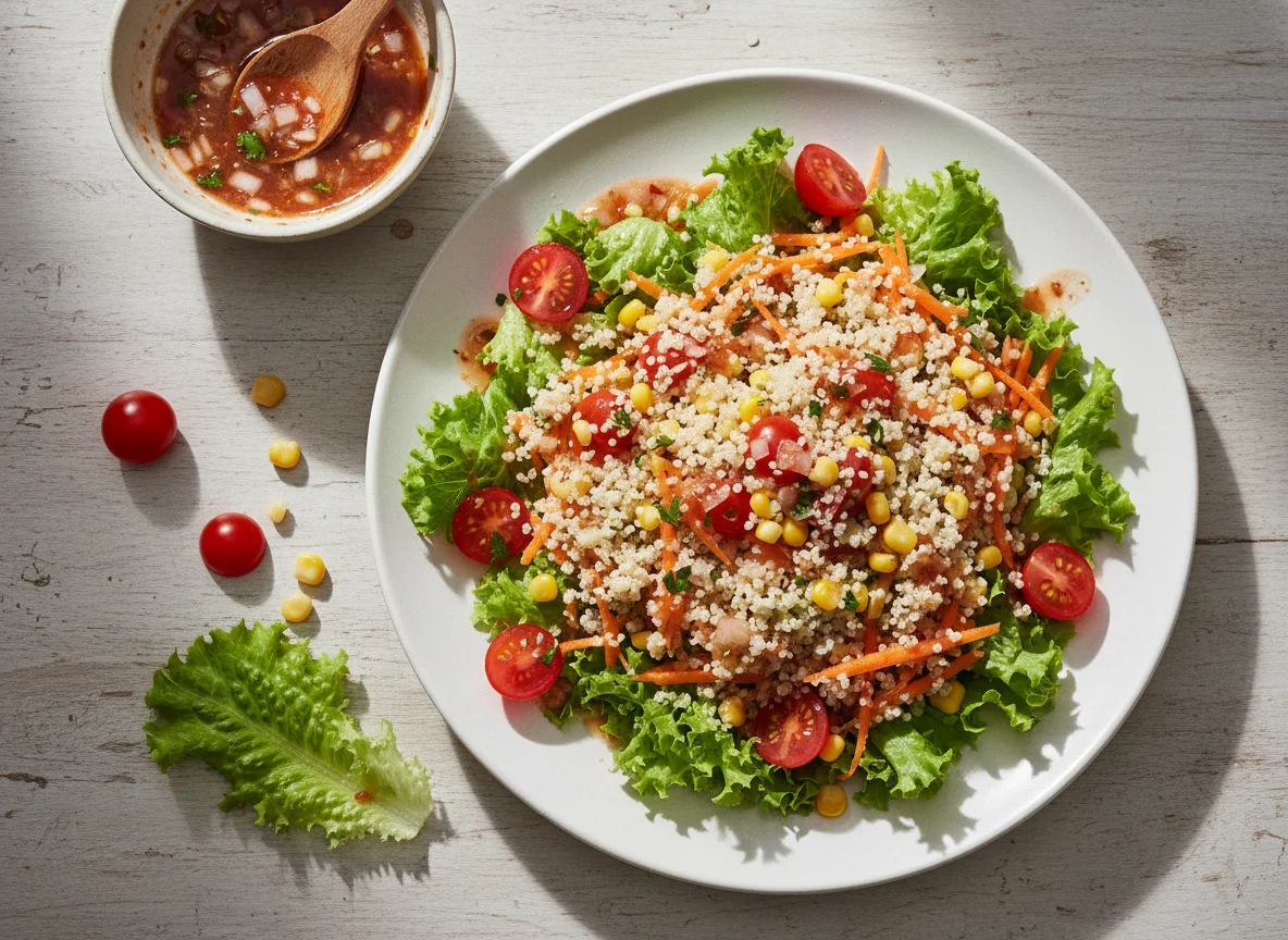 Salada de quinoa com vegetais photo
