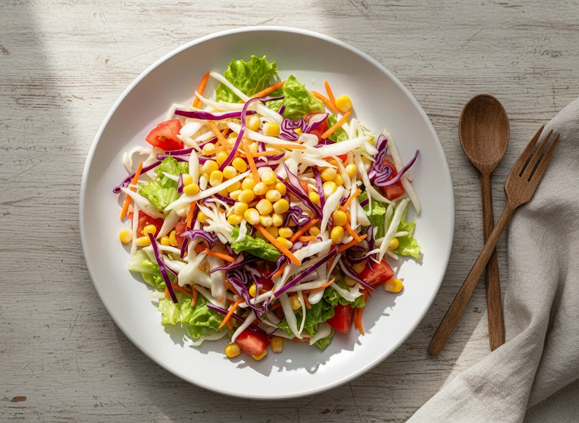 Salada de repolho, cenoura e milho photo
