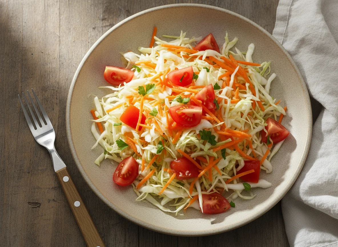 Salada de Repolho, Cenoura e Tomate photo