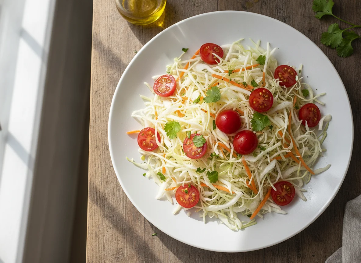 Salada de Repolho com Cenoura e Tomate Cereja photo