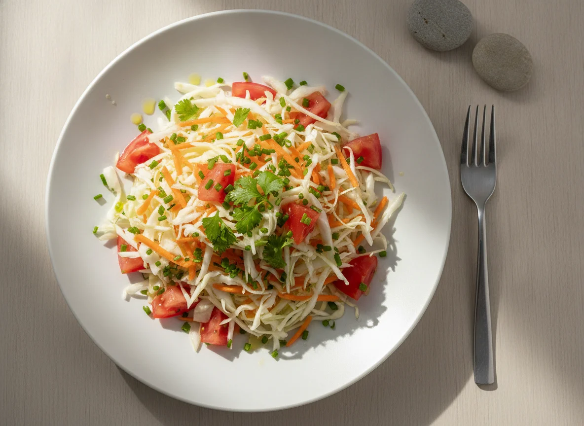 Salada de Repolho com Cenoura e Tomate photo