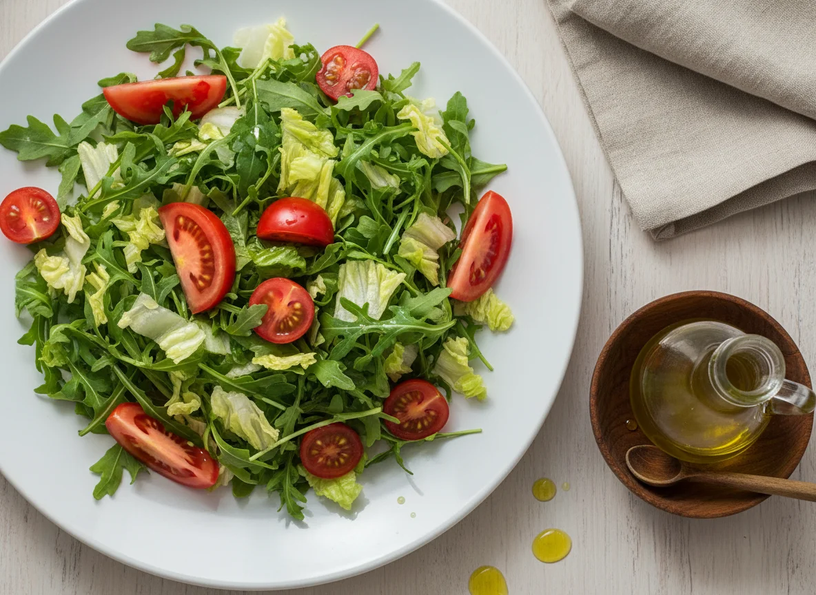 Salada de Rúcula, Alface e Tomate photo