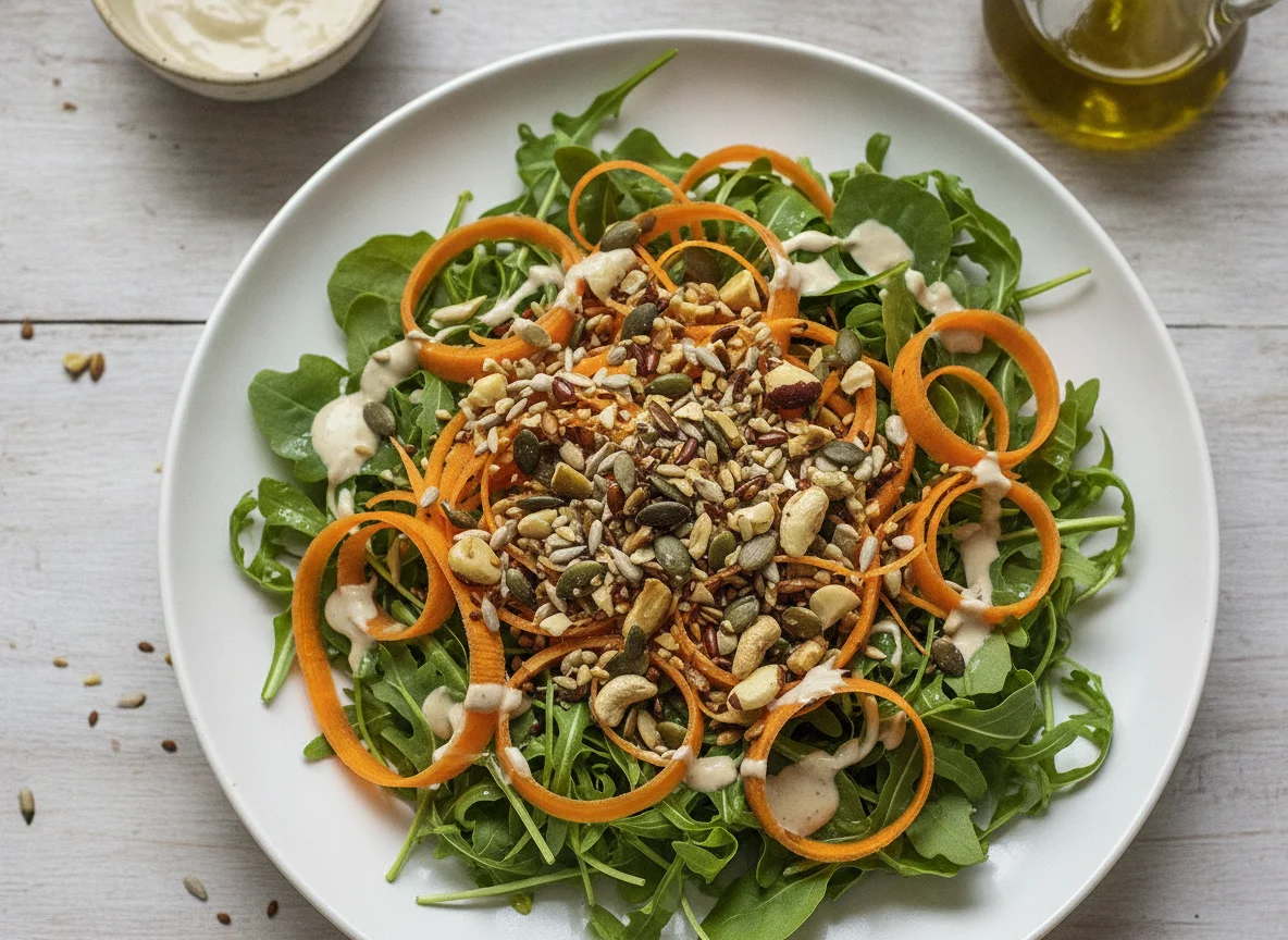 Salada de Rúcula com Cenoura e Mix de Sementes photo