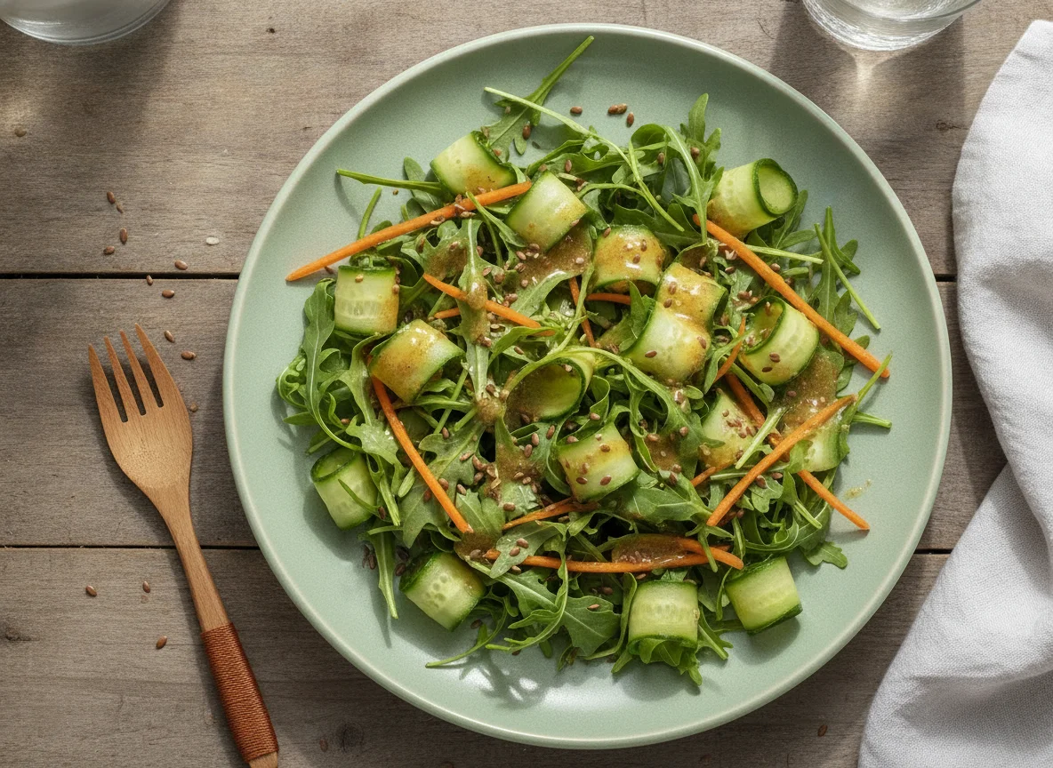 Salada de Rúcula com Pepino e Cenoura photo