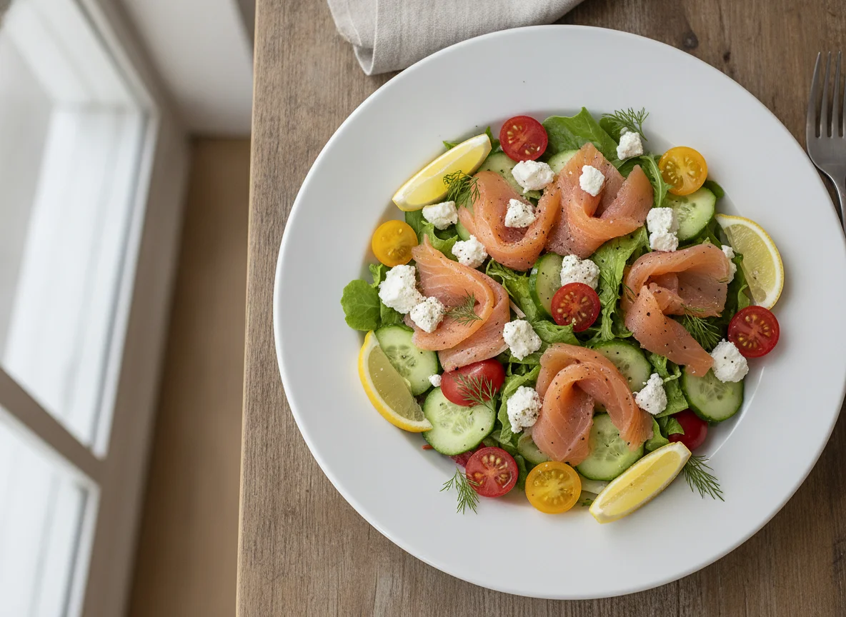Salada de Salmão Defumado com Queijo Feta photo