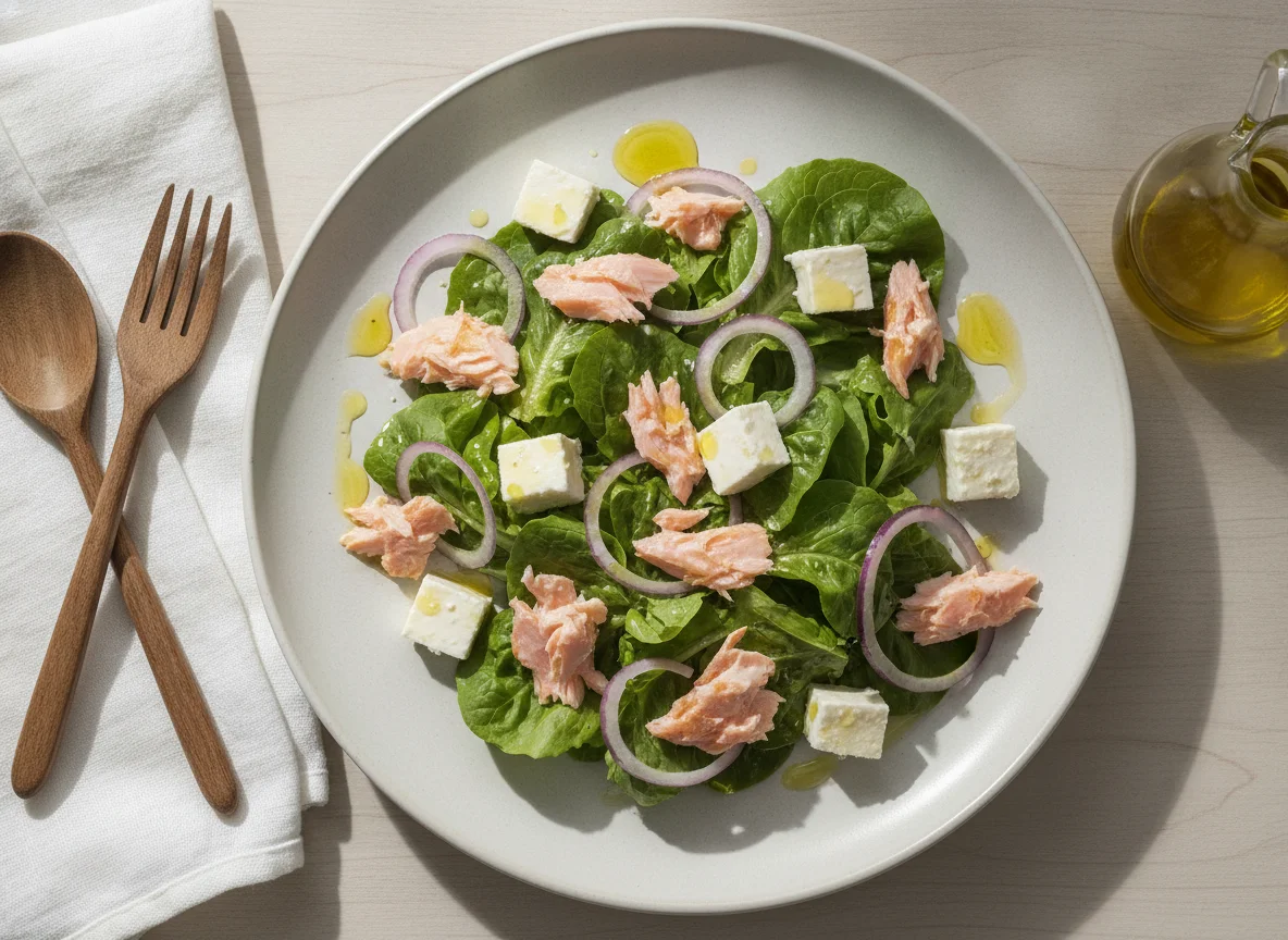 Salada de Salmão e Queijo Fresco photo