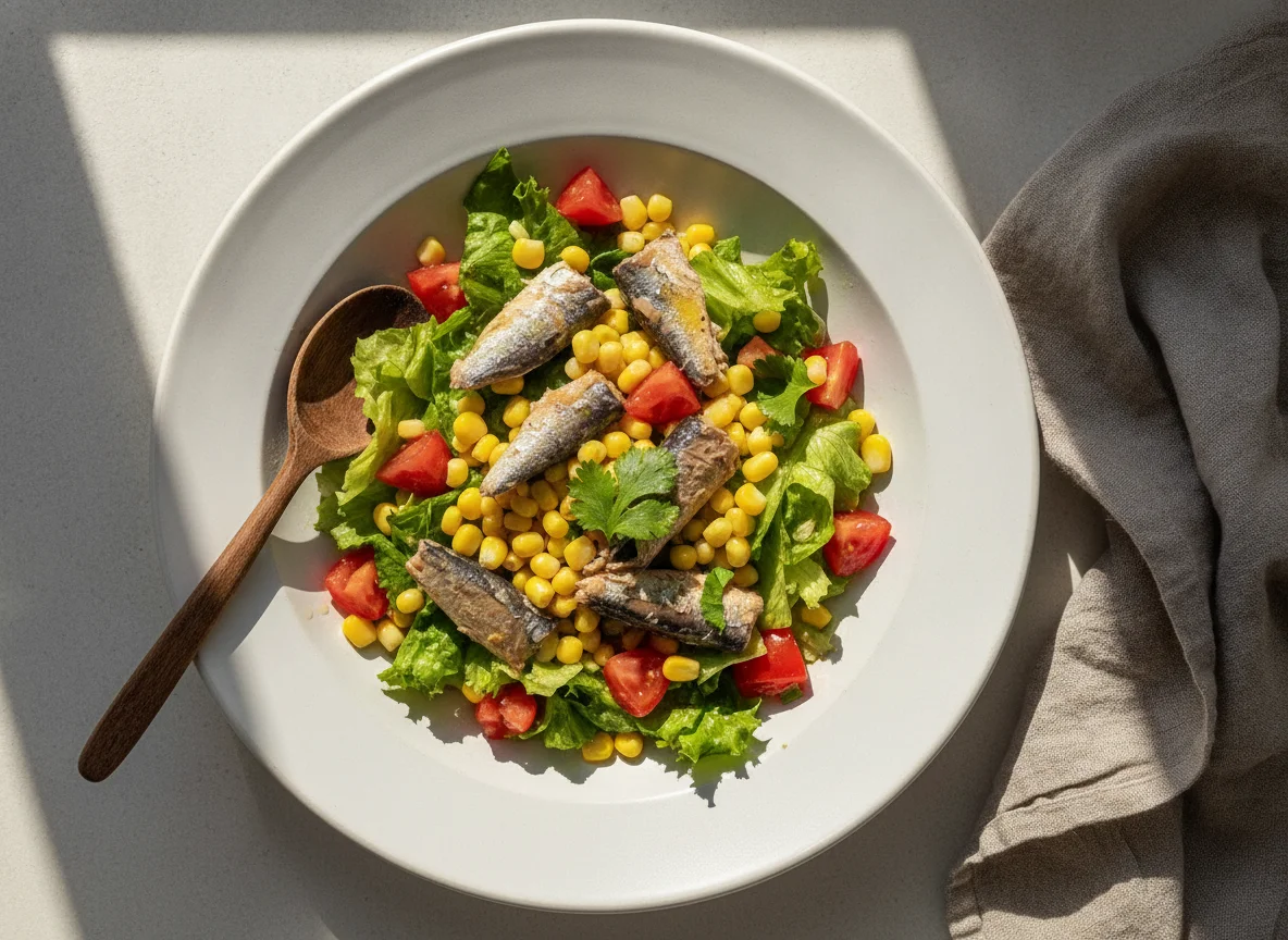 Salada de Sardinha com Milho e Tomate photo