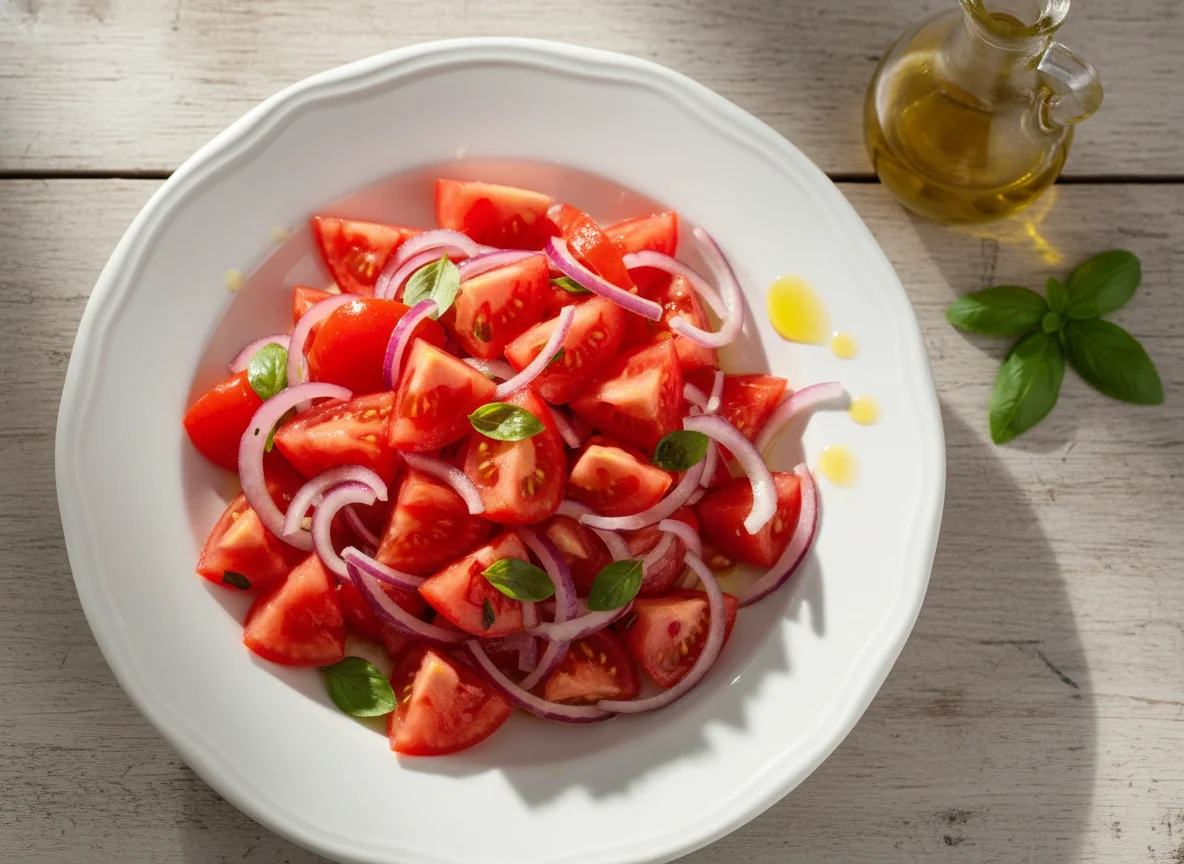 Salada de tomate e cebola photo