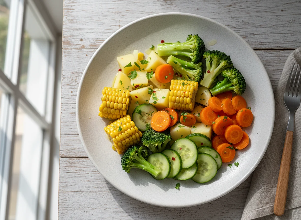 Salada de vegetais cozidos photo