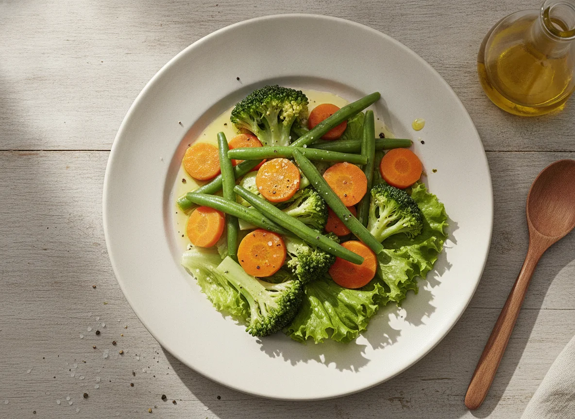 Salada de vegetais cozidos no vapor photo
