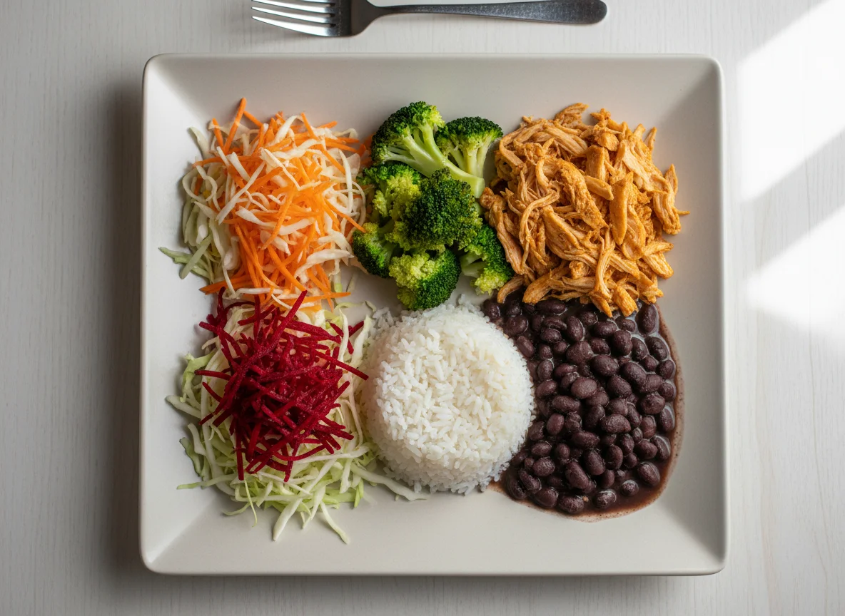 Salada e refeição pronta photo