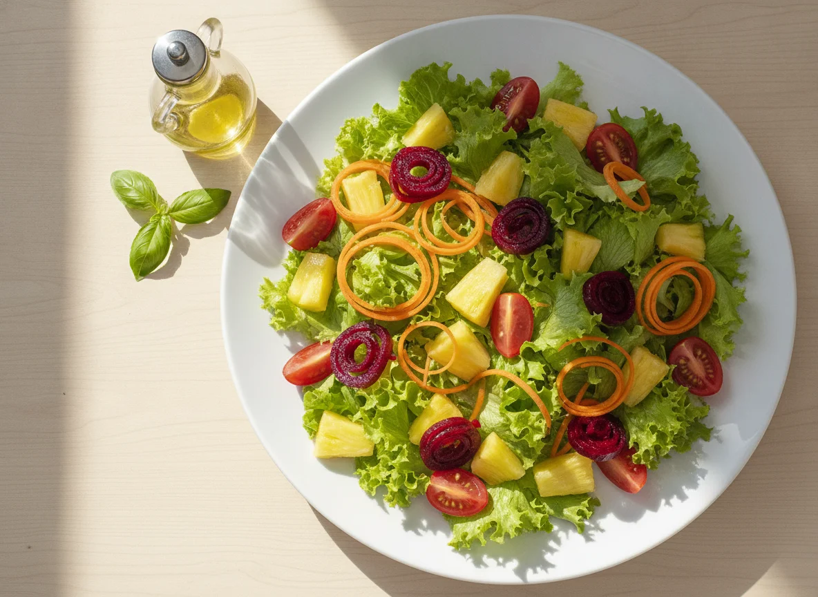 Salada mista com abacaxi photo