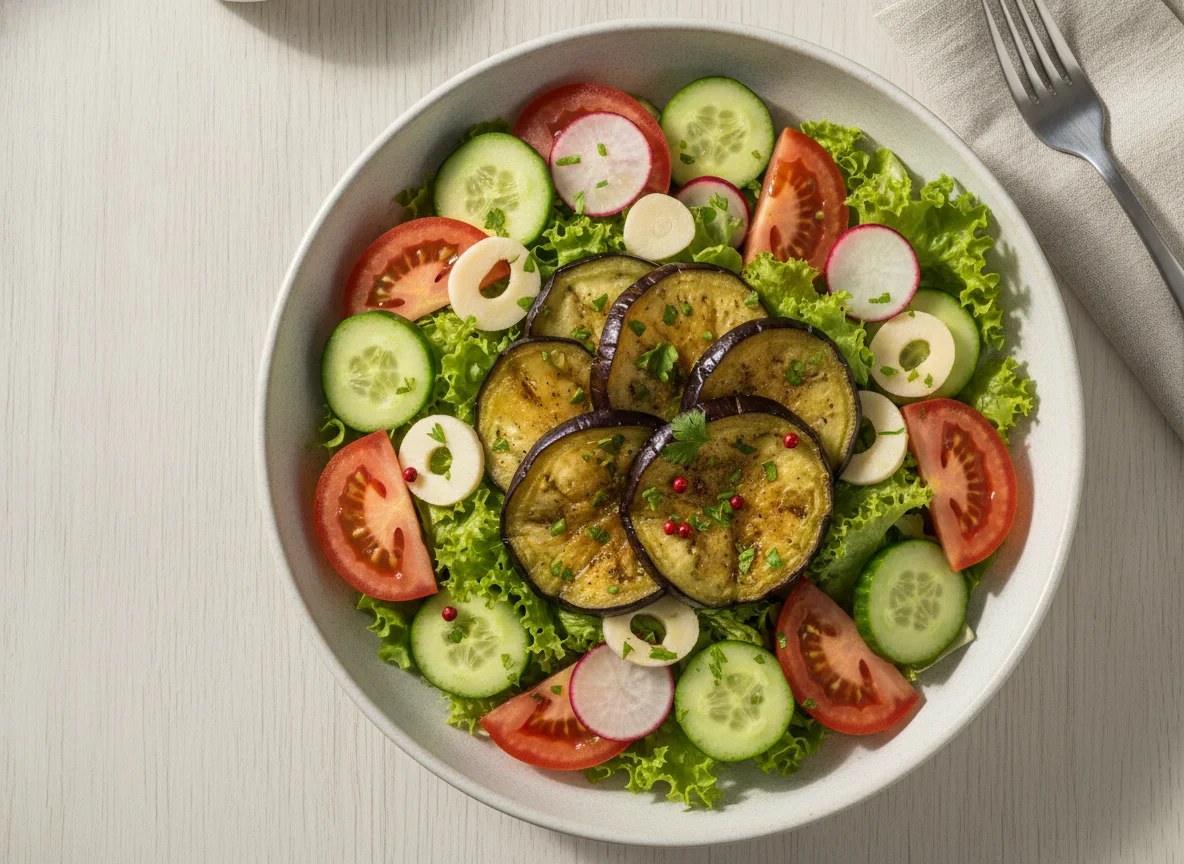 Salada mista com berinjela photo