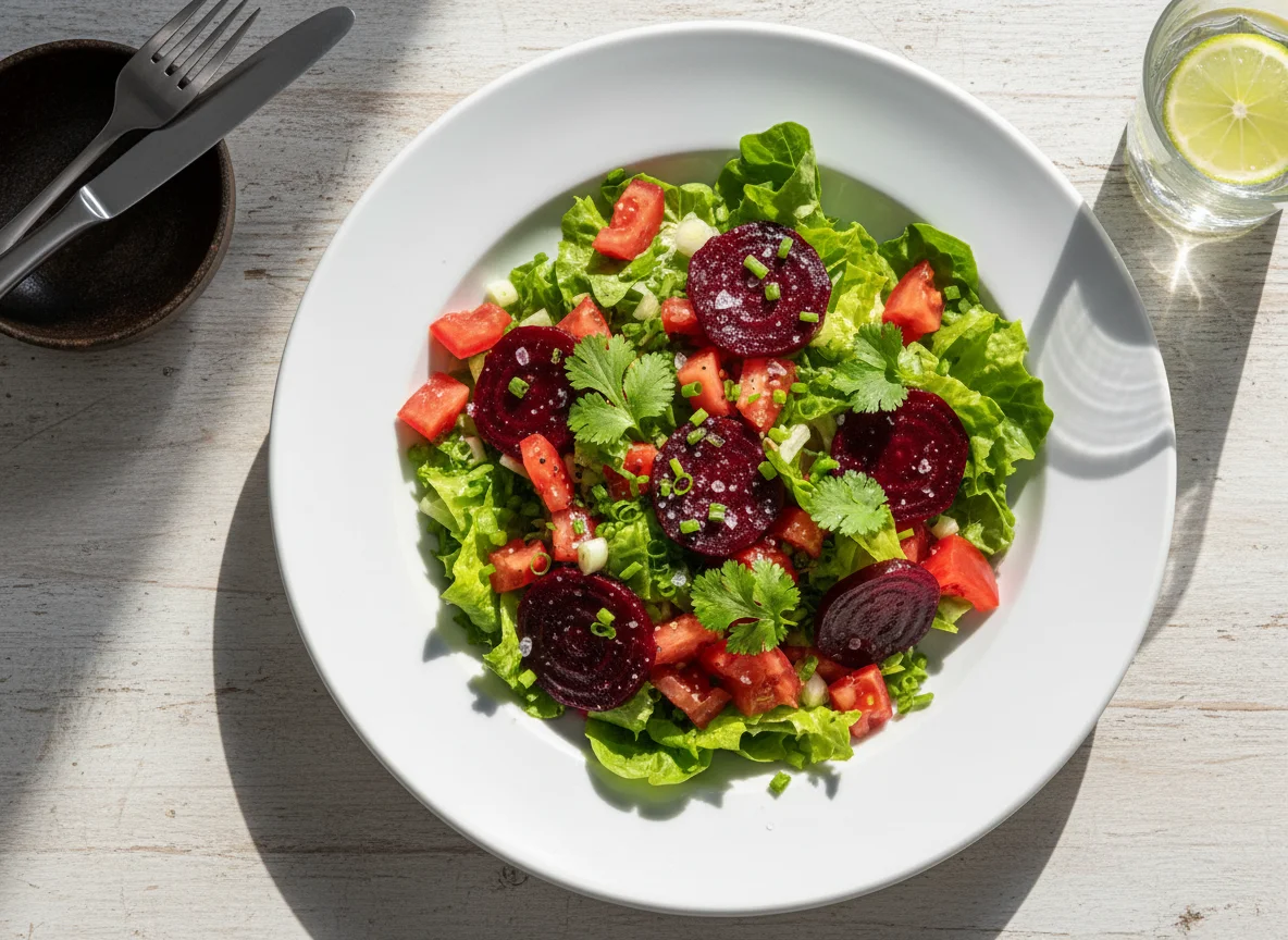 Salada mista com beterraba e tomate photo