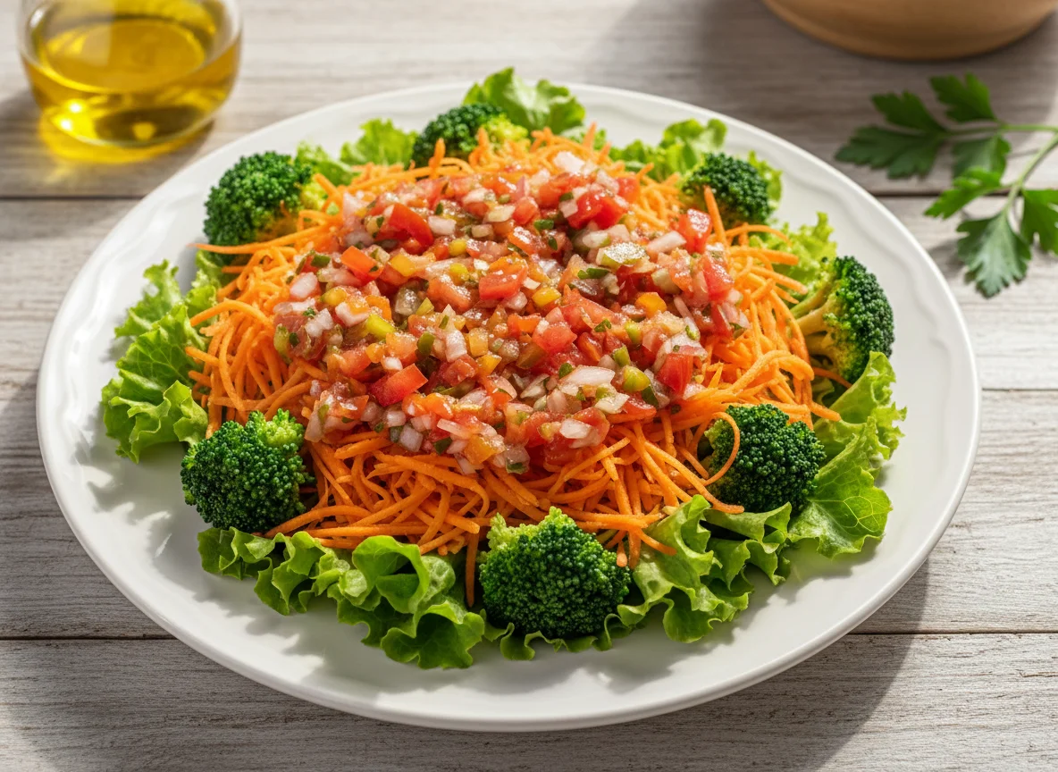 Salada mista com brócolis photo
