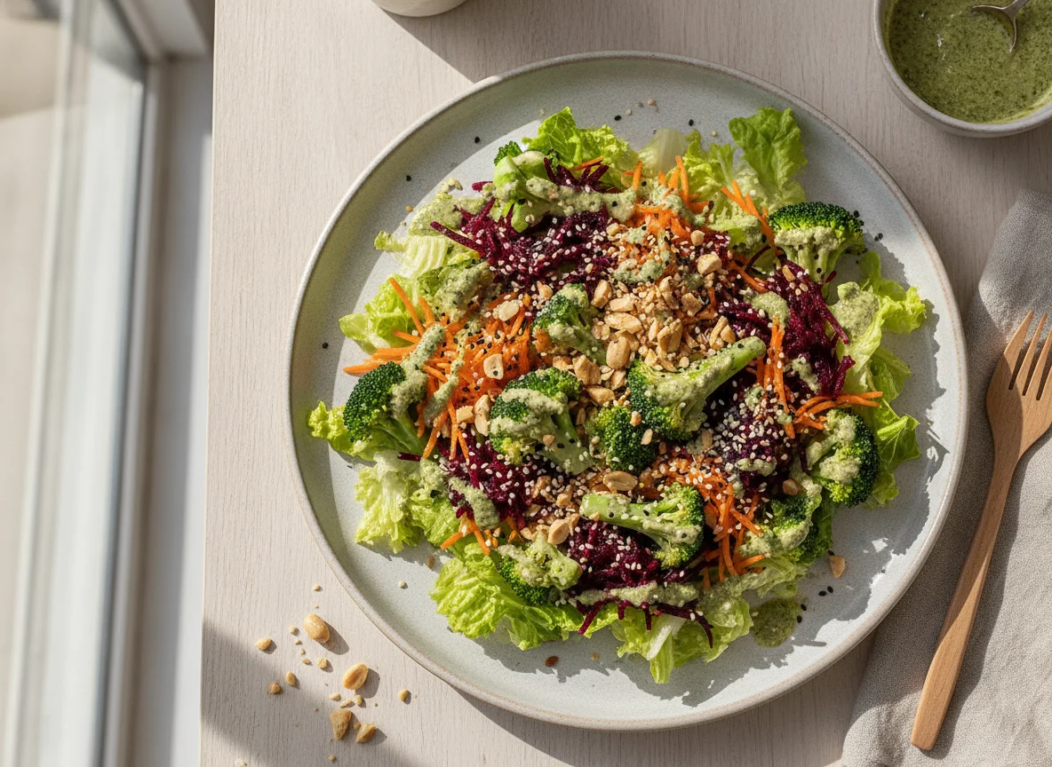 Salada Mista com Brócolis e Gergelim photo
