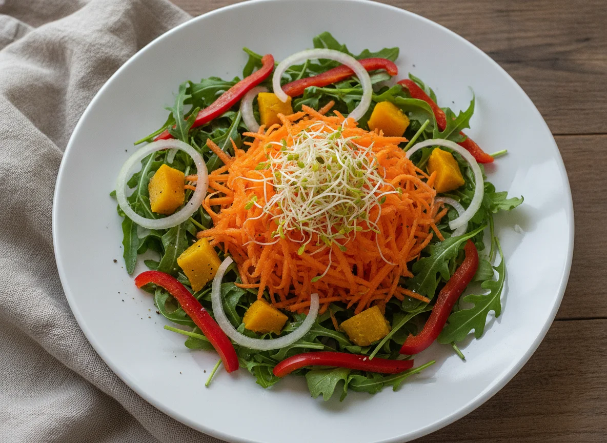 Salada mista com cenoura e brotos photo
