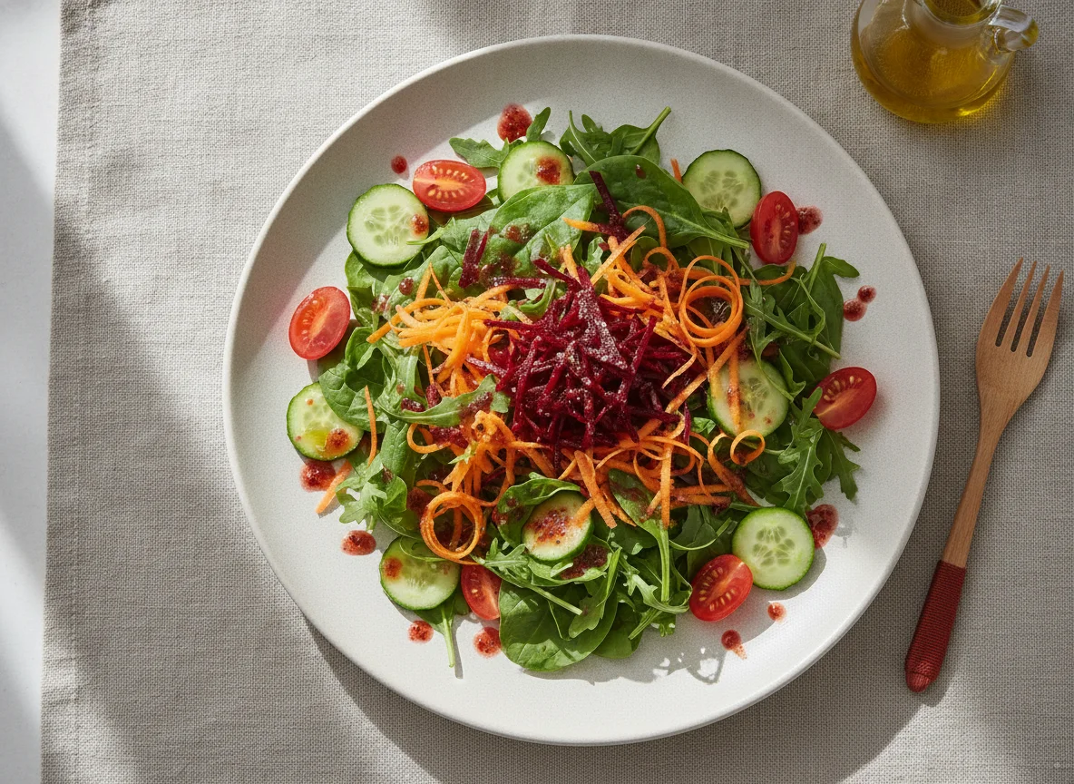 Salada Mista com Espinafres e Cenoura photo