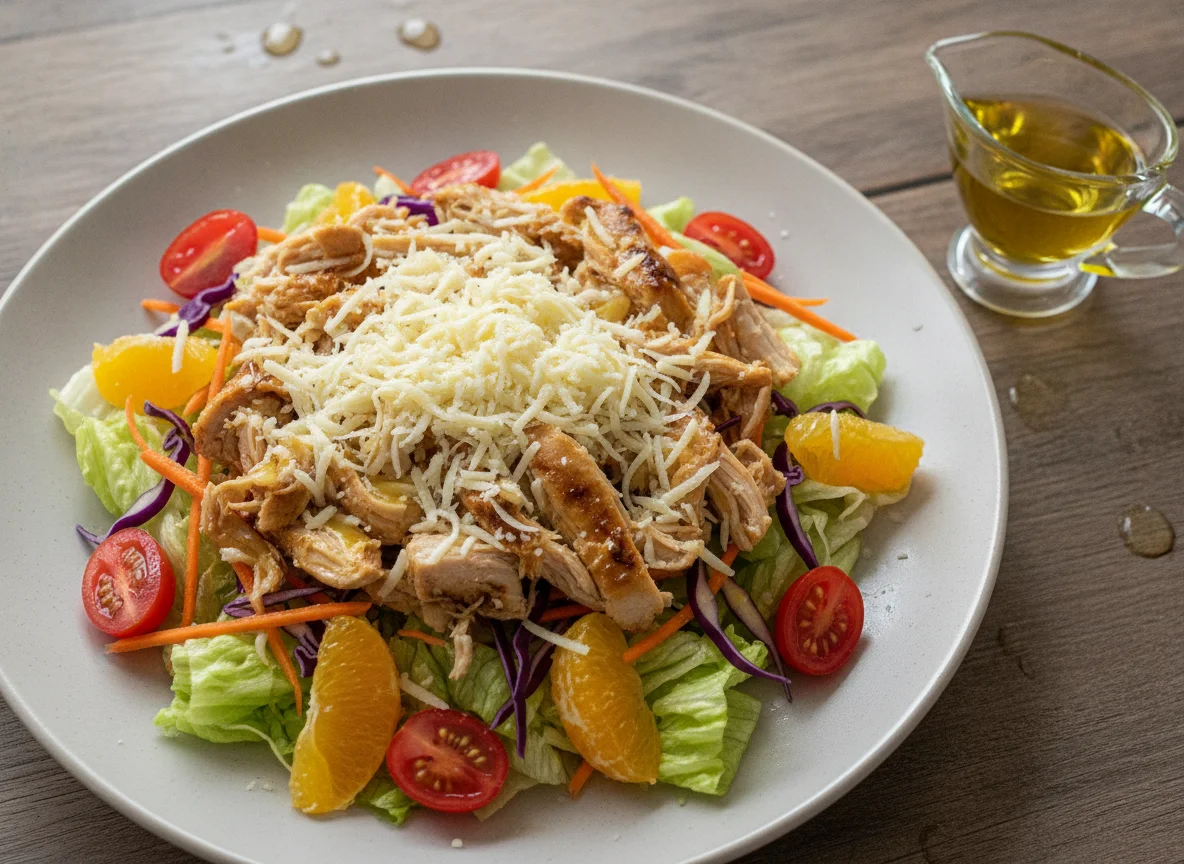 Salada mista com frango e queijo minas photo