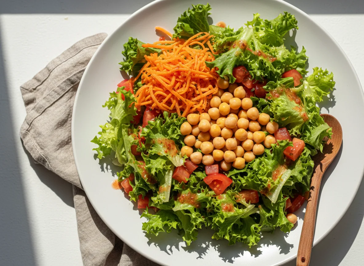 Salada mista com grão de bico photo
