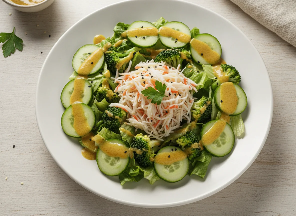 Salada Mista com Kani e Molho de Mostarda photo