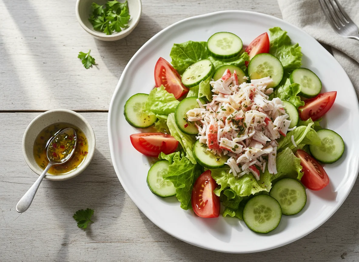 Salada mista com kani photo