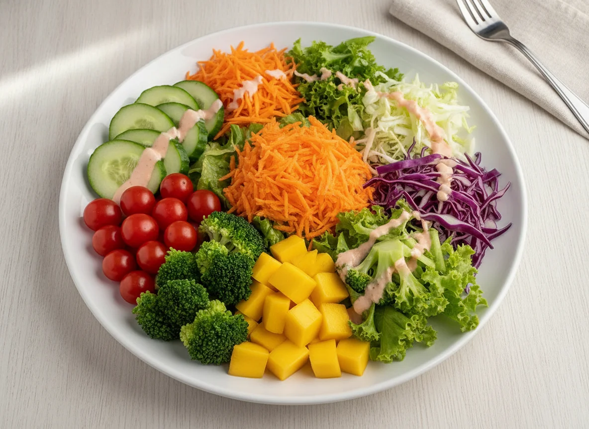 Salada mista com legumes e frutas photo