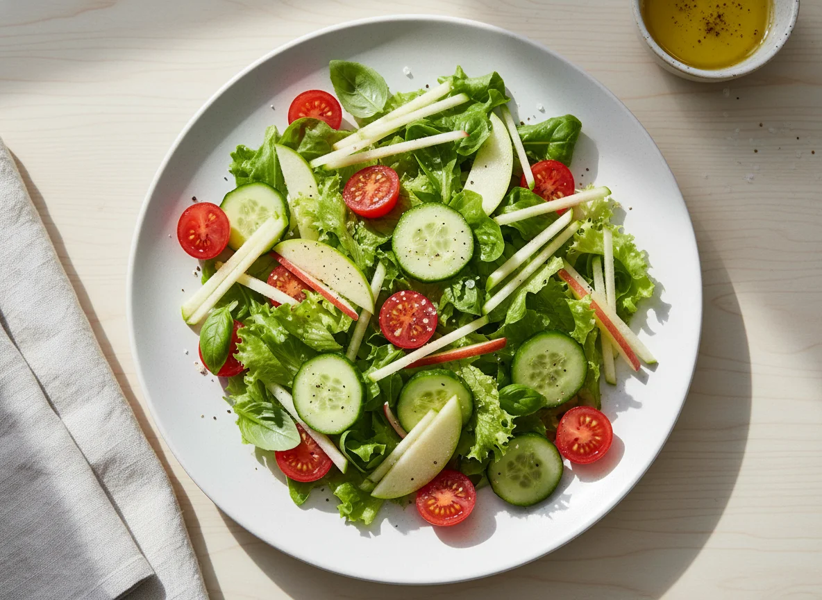 Salada mista com maçã photo