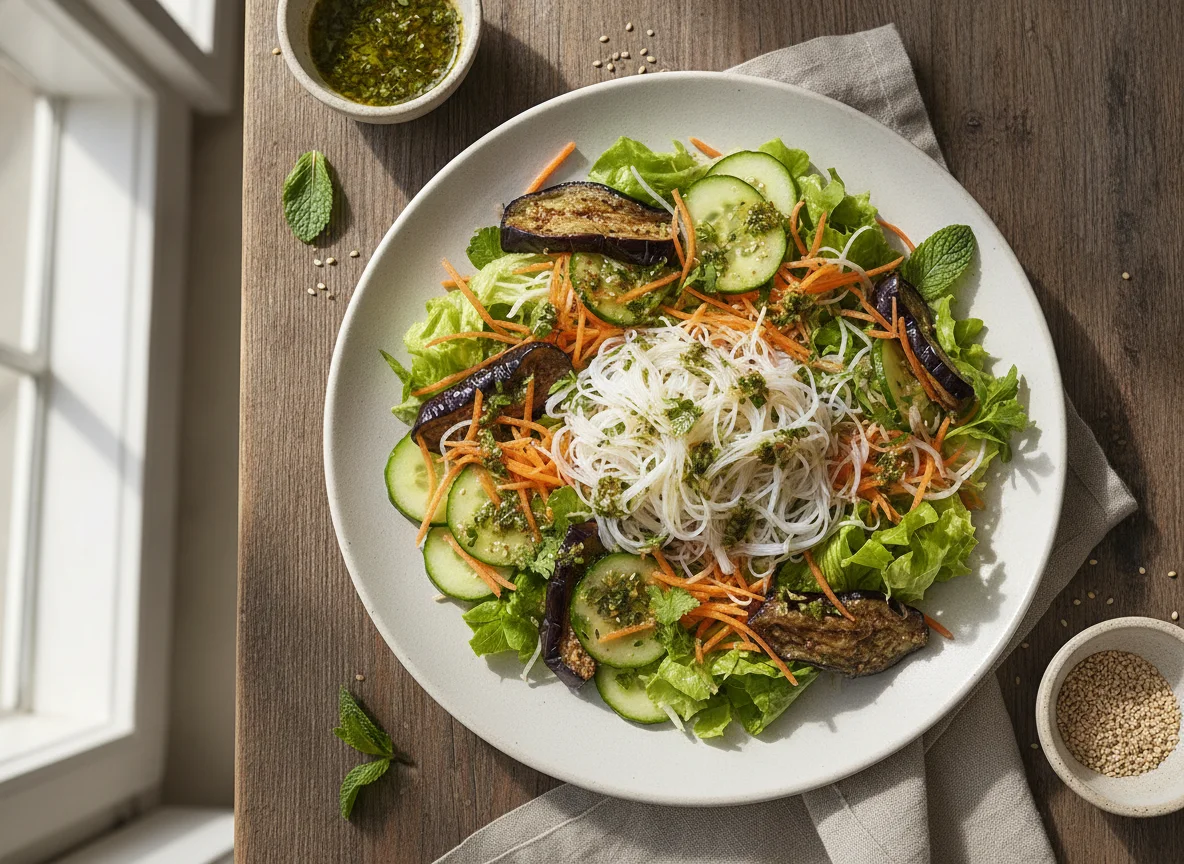 Salada Mista com Macarrão de Arroz e Legumes photo
