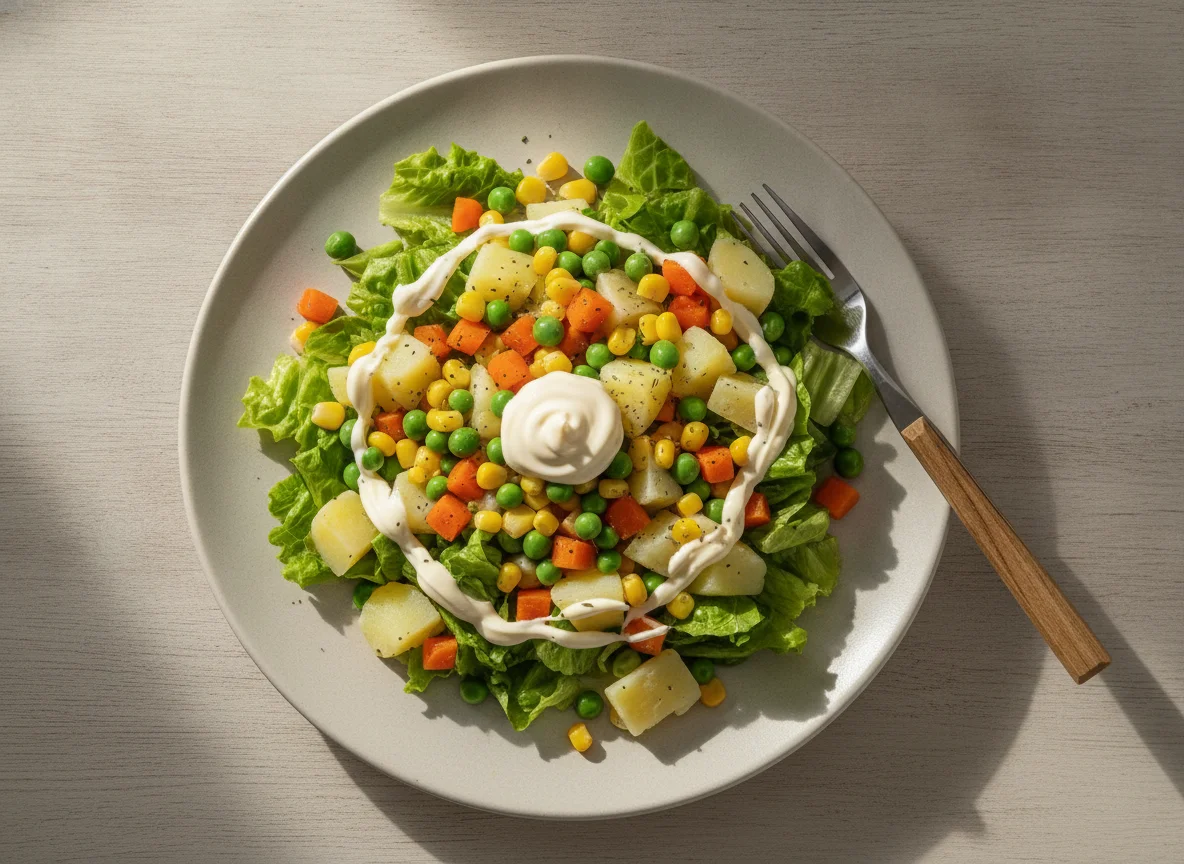 Salada mista com maionese photo