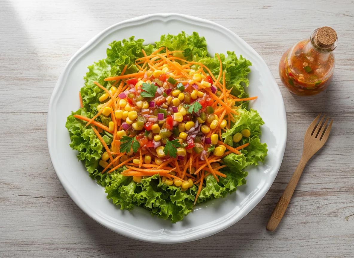 Salada mista com milho e cenoura photo