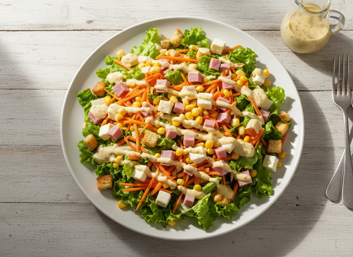 Salada mista com molho photo