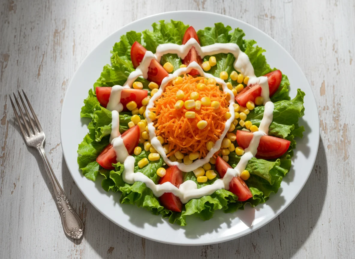 Salada mista com molho branco photo