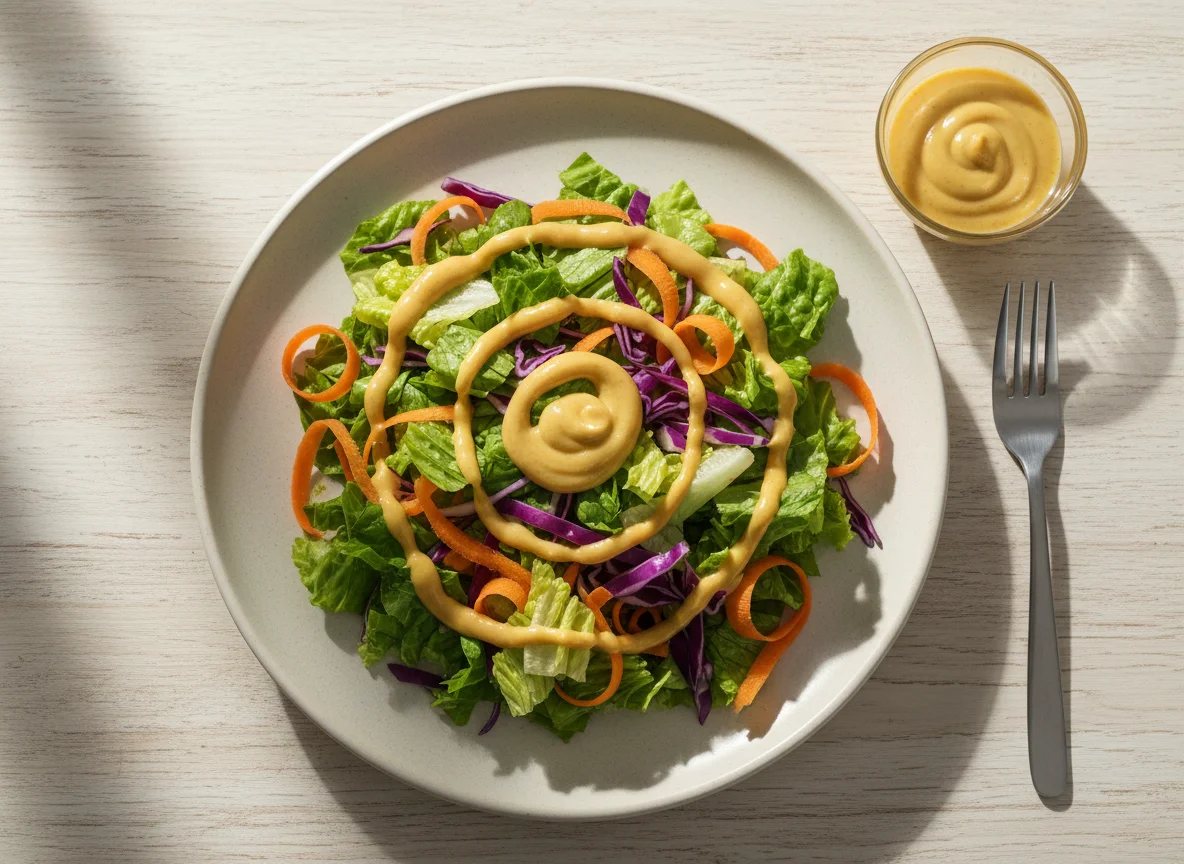 Salada mista com molho de mel e mostarda photo