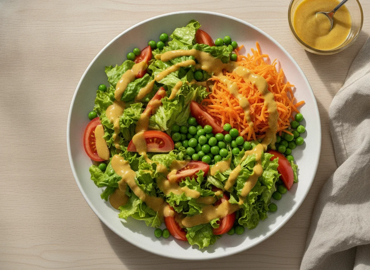 Salada mista com molho de mostarda photo