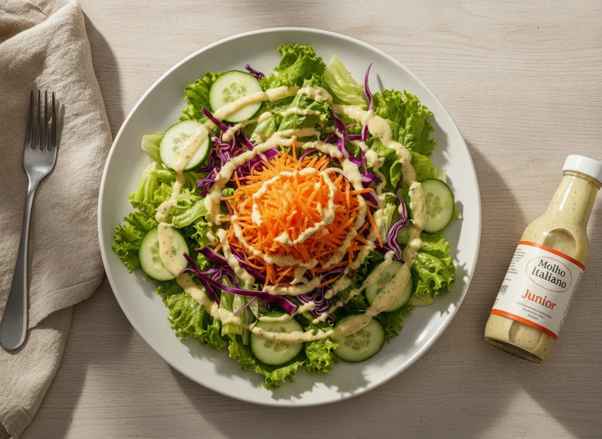 Salada mista com molho italiano photo