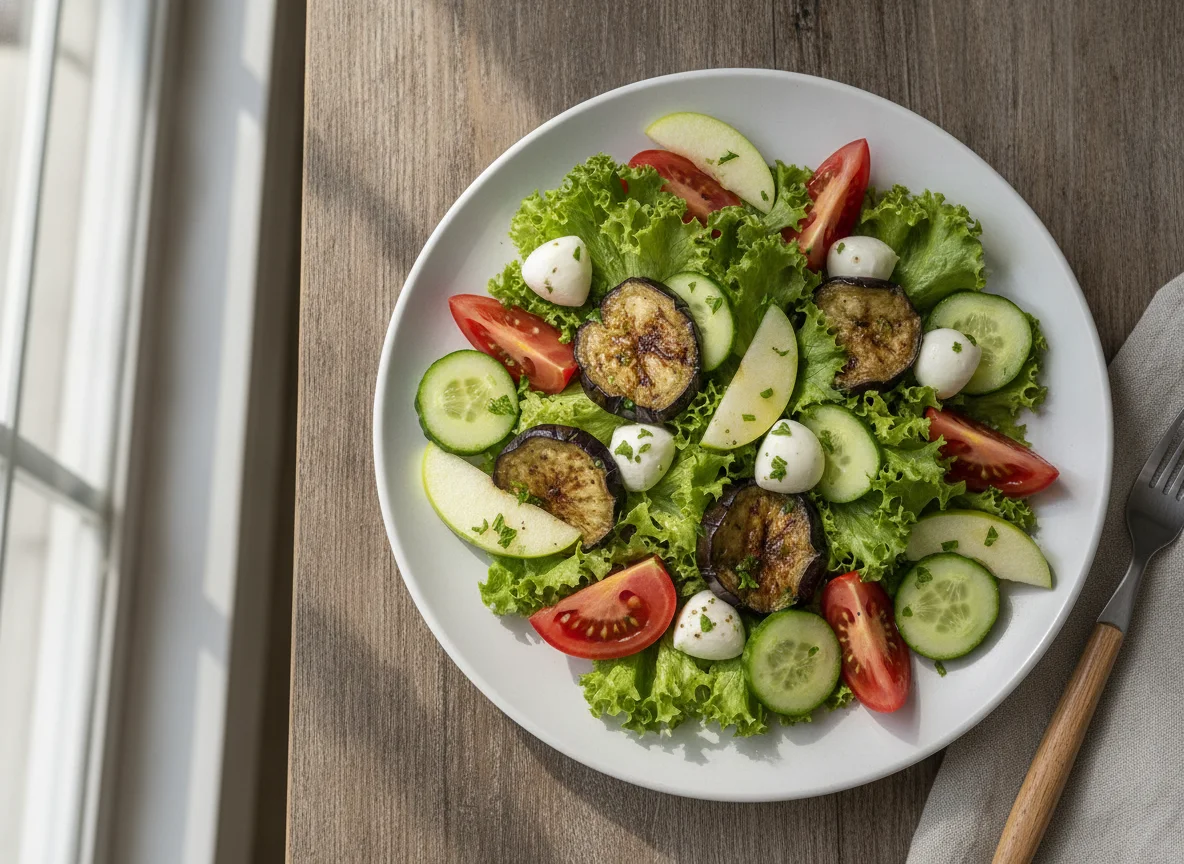 Salada mista com muçarela nozinho photo