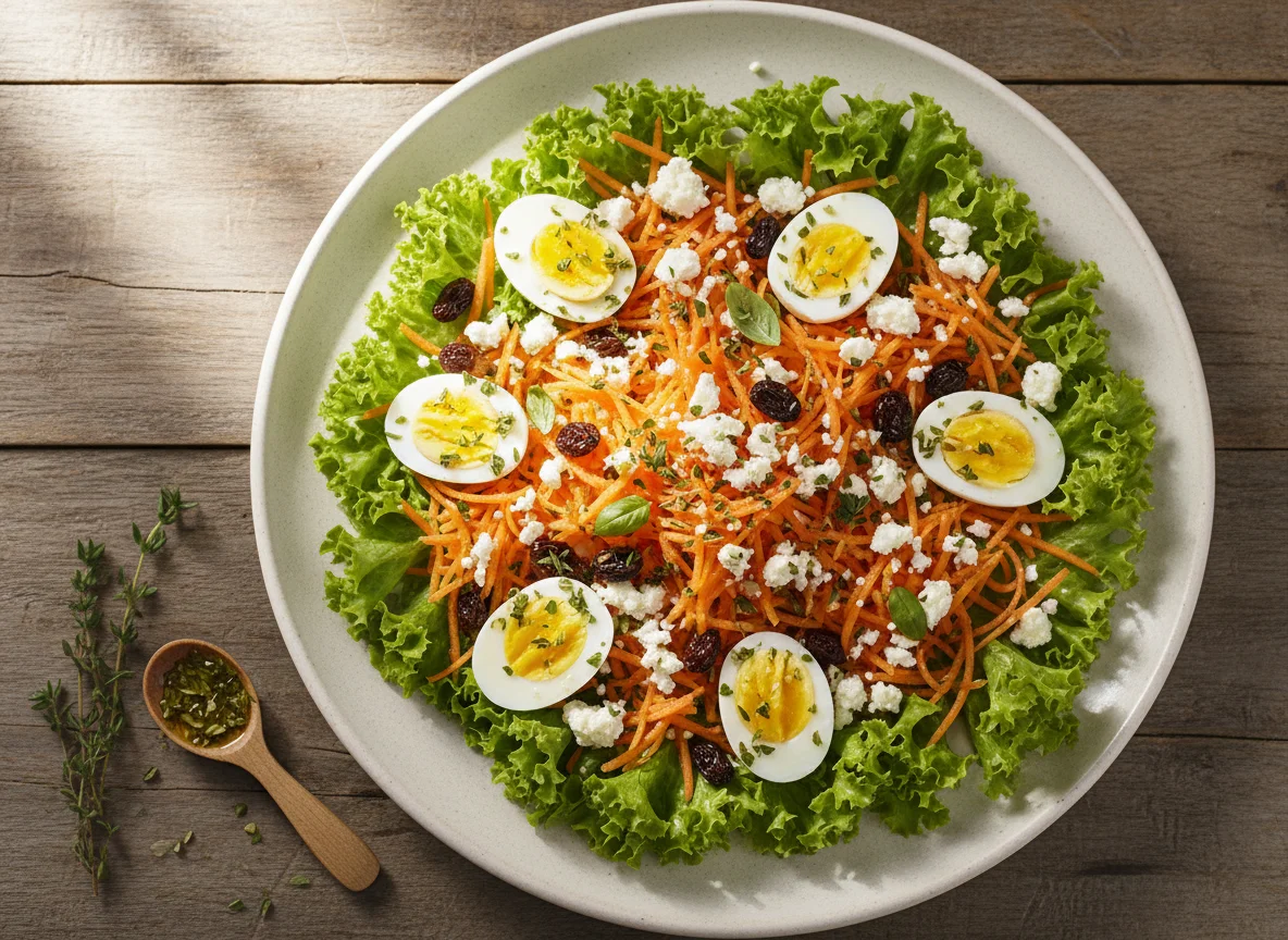 Salada Mista com Ovo de Codorna e Cenoura photo