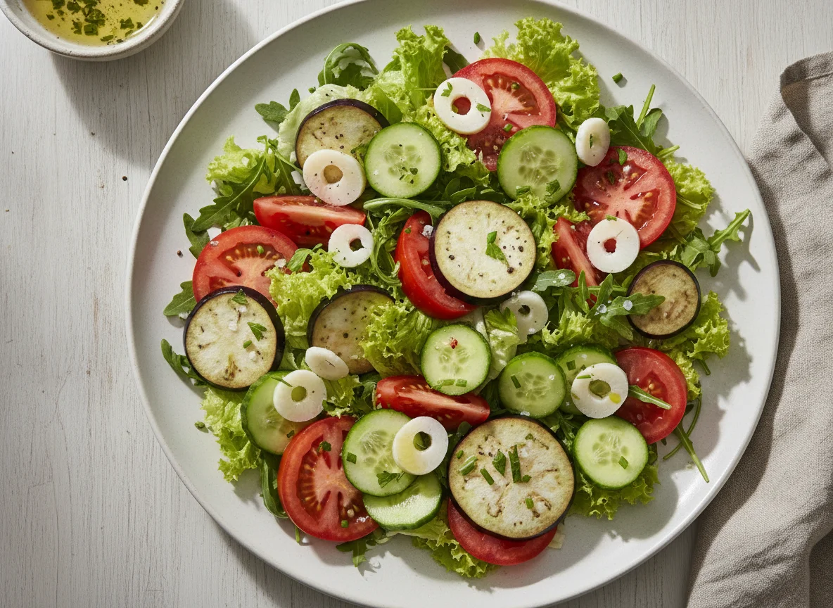 Salada Mista com Palmito e Berinjela photo
