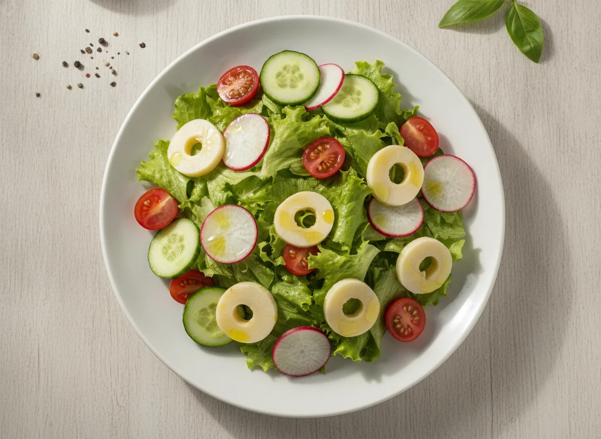 Salada mista com palmito e rabanete photo