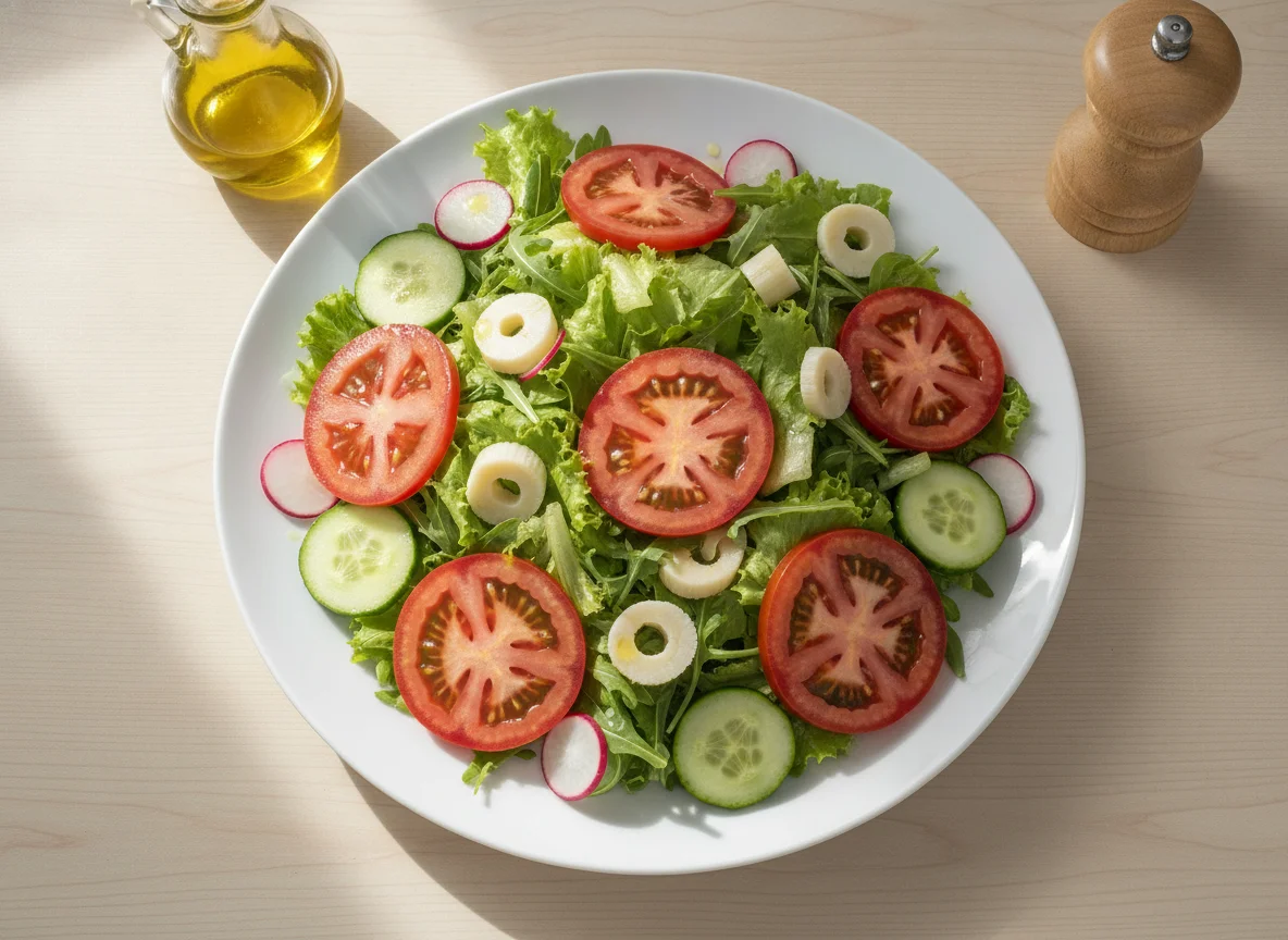 Salada mista com palmito e tomate photo